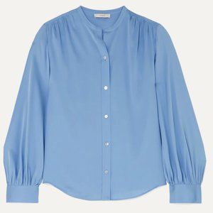 VINCE Blue Silk Blouse
